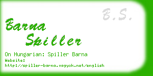 barna spiller business card